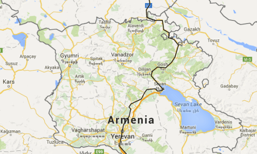Route to Yerevan